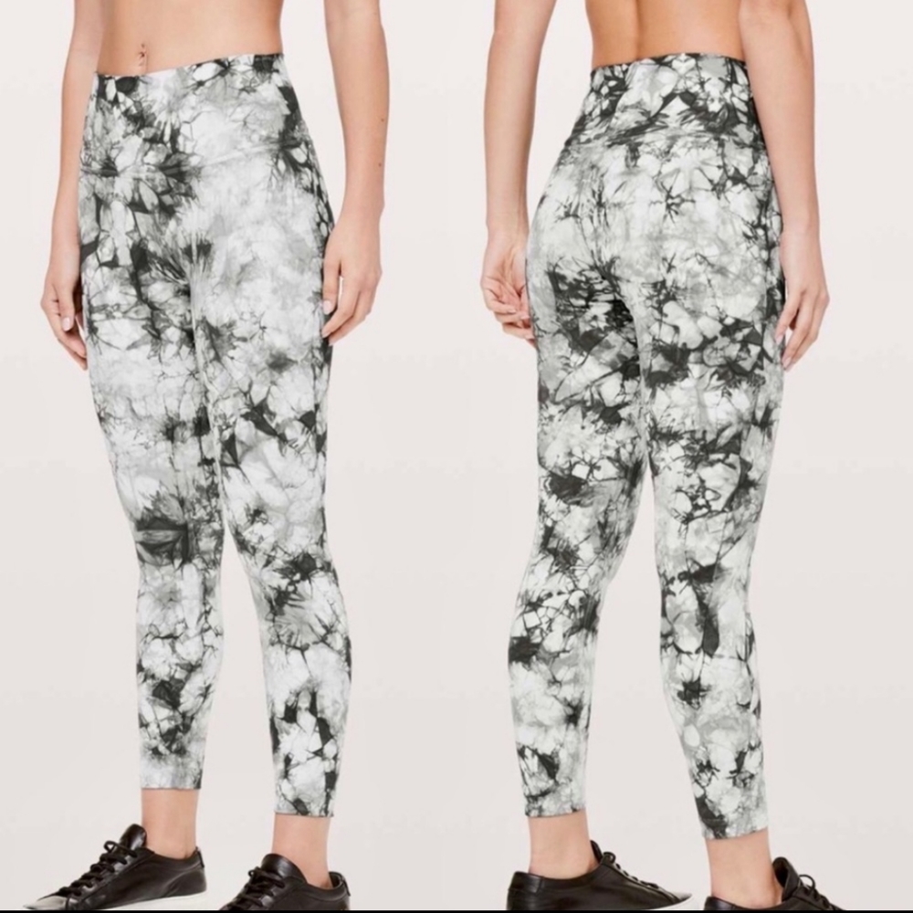 Lululemon Wunder Under High-Rise Dual Shibori Antique White Baltic Grey Size 8